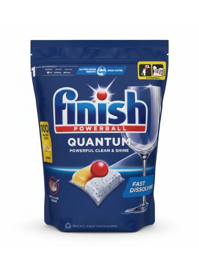Finish All in 1 Powerball Quantum Dishwasher 100 Caps 1040g - Image 1